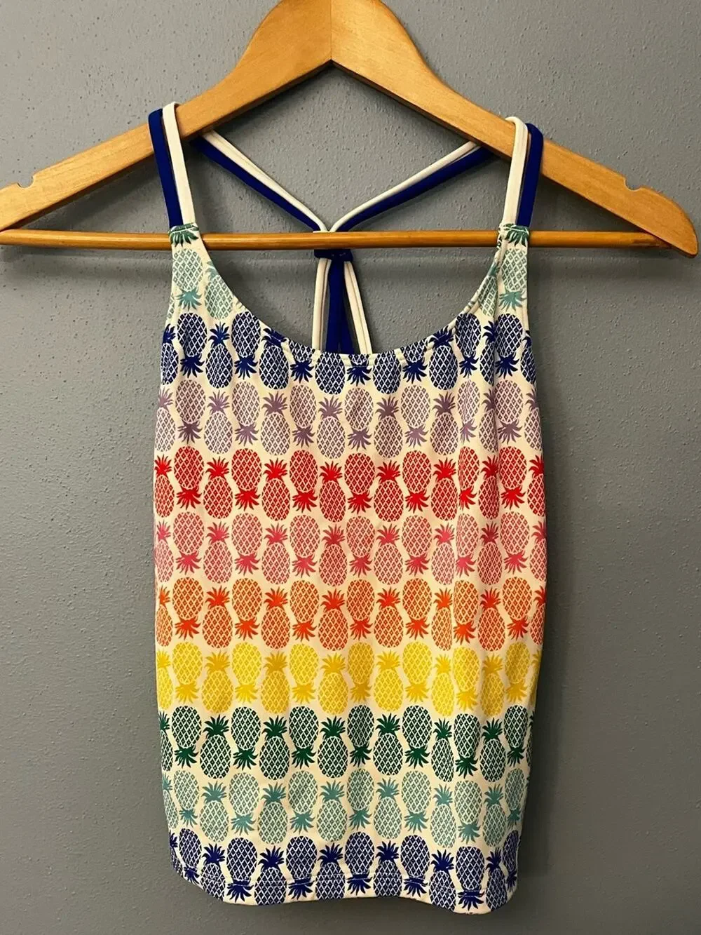 Boden Rainbow Pineapple Print Tankini Top